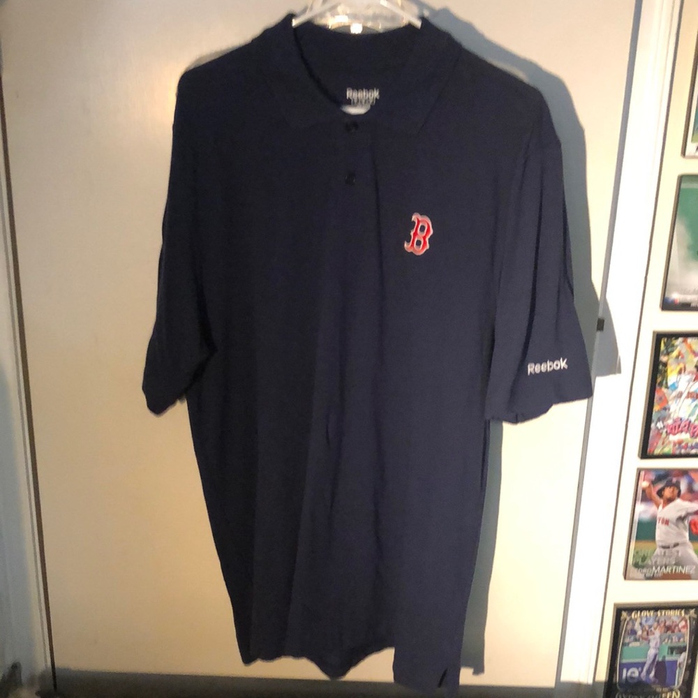Boston Red Sox MLB Reebok Navy Blue Polo Shirt Men’s Large